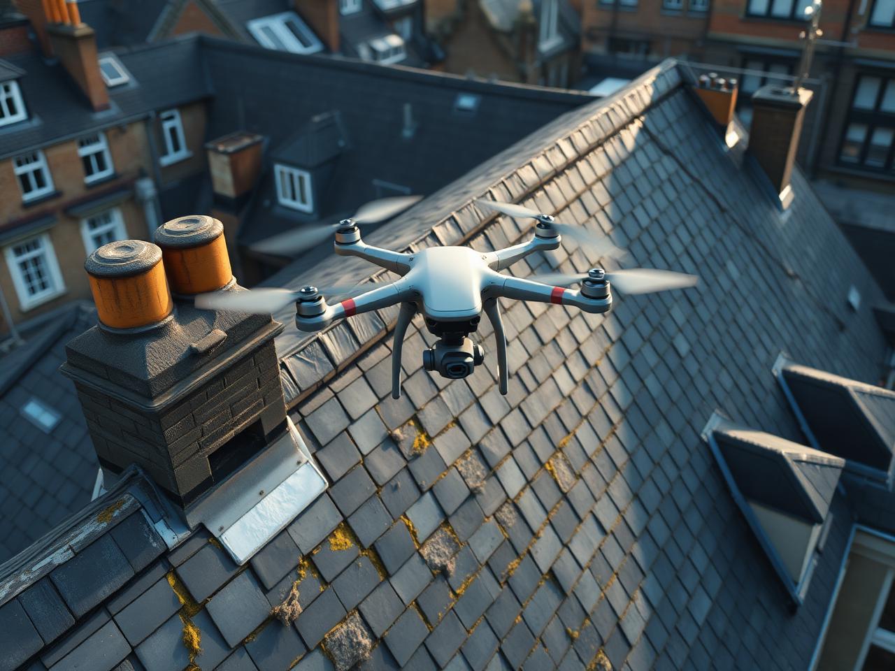 Aerial drone roof survey