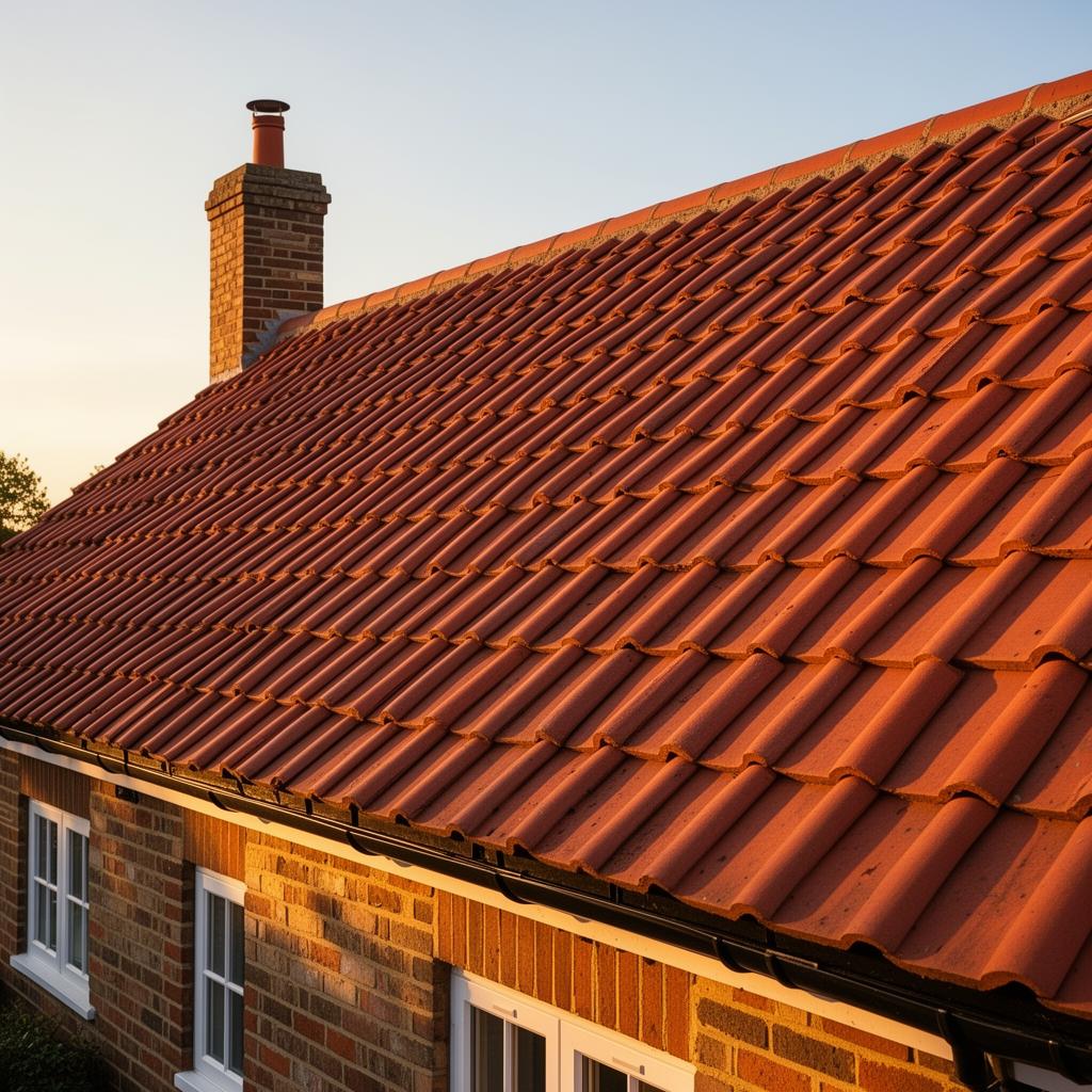 Clay tiled pitched roof
